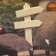 miniature wooden signpost