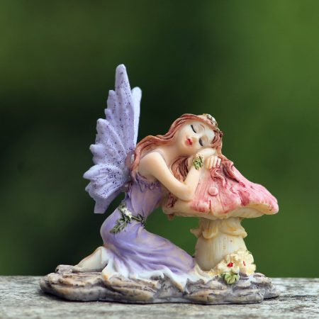 fairy kneeling on mushroom